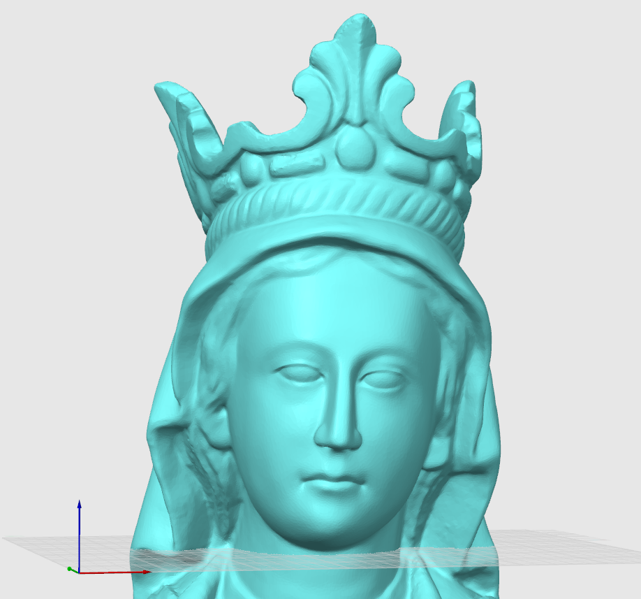Modelo 3D digital de la Virgen de Cárcar obtenido mediante escaneado con luz estructurada de alta resolución