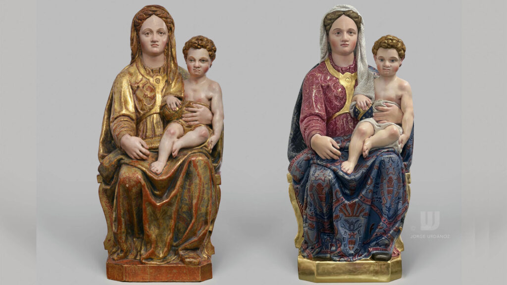 Réplica procesional de la Virgen de la Monlora de Sartaguda fabricada mediante escaneado 3D e impresión FDM por Onevoxel para la Cofradía de Sartaguda